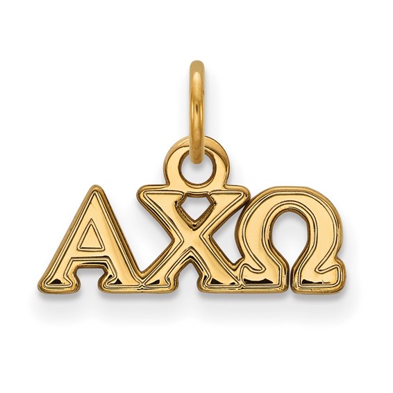 Sterling Silver Gold plated LogoArt Alpha Chi Omega Sorority Greek