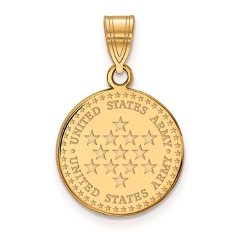 Sterling Silver Gold-plated Medium United States Army Disc Pendant