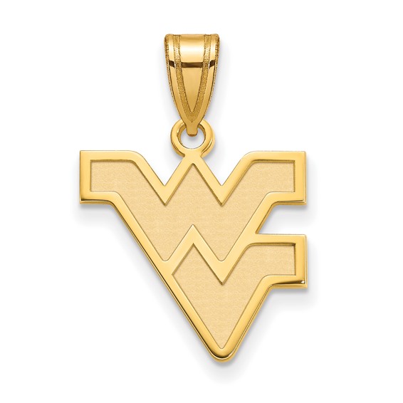 14k Gold LogoArt West Virginia University W-V Medium Pendant