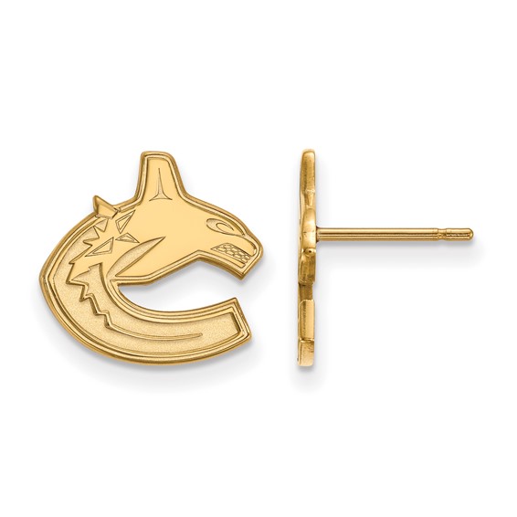 14k Gold NHL LogoArt Vancouver Canucks Small Post Earrings