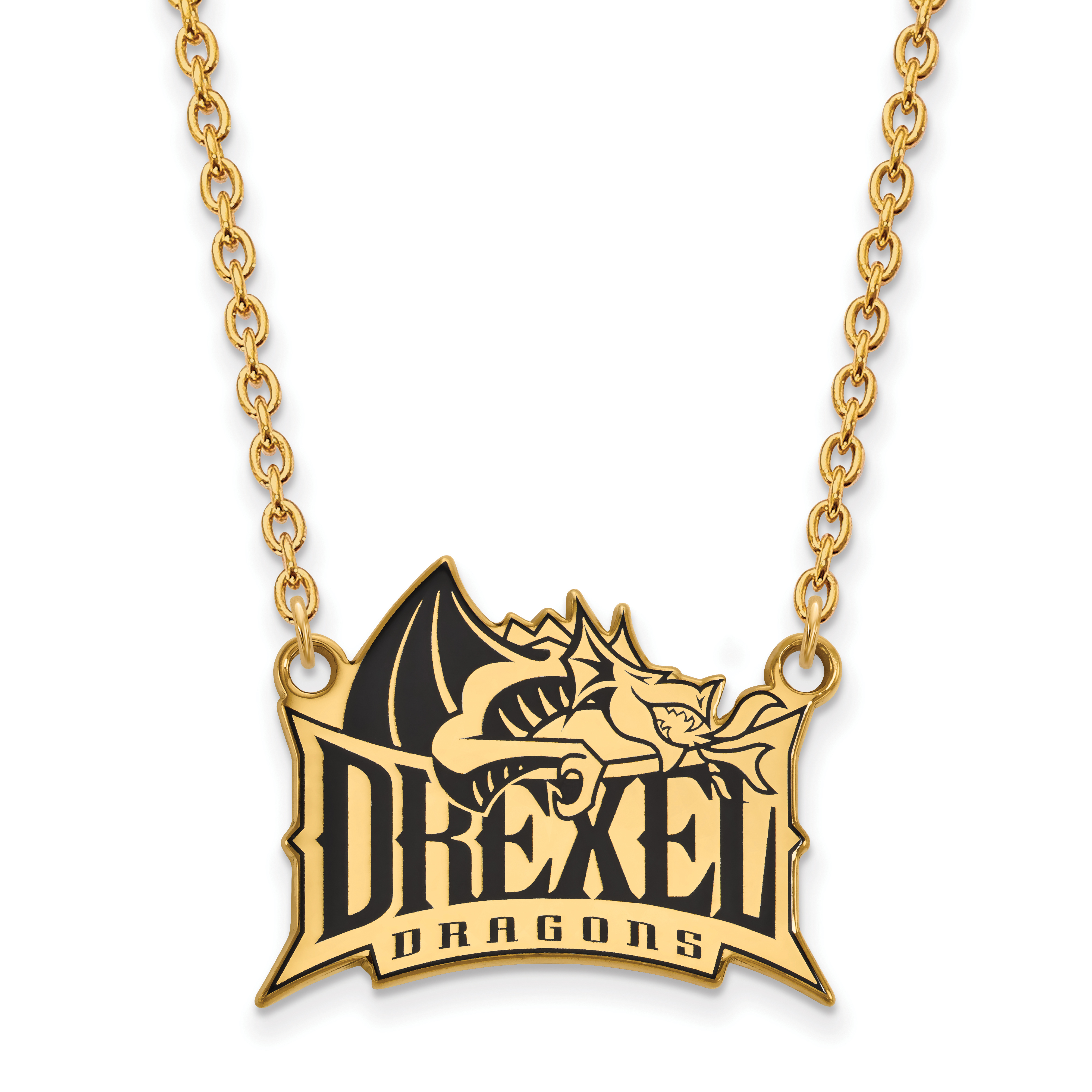 14k Yellow Gold Drexel University Dragons School Mascot Pendant