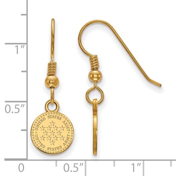 Sterling Silver Gold-plated United States Army Small Dangle Earrings — alternate view