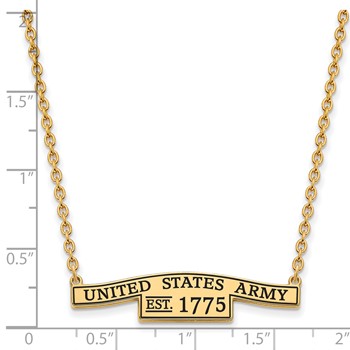 GP Sterling Silver United States Army Epoxied Small Bar Necklace — alternate view