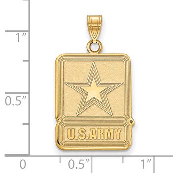 GP Sterling Silver Small United States Army Logo Pendant — alternate view