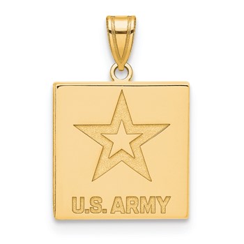 GP Sterling Silver Medium United States Army Logo Pendant