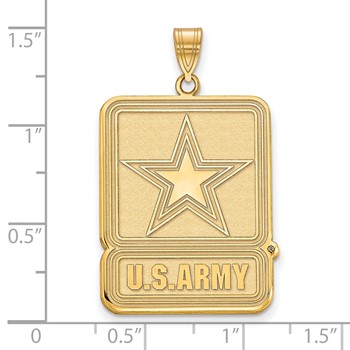 GP Sterling Silver Large United States Army Logo Pendant — alternate view