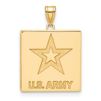 GP Sterling Silver Large United States Army Logo Pendant