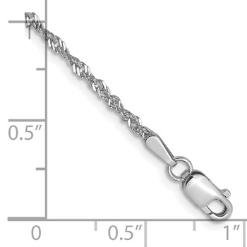 Leslie's 14K White Gold 1.6mm Singapore Chain Anklet — alternate view