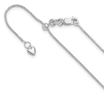 Leslie's 10K White Gold Adjustable 1mm Wheat Chain