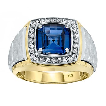 Men's Two-tone 1/4ct tw Diamond Checkerboard Ring Mounting