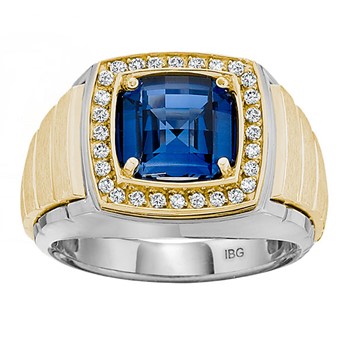 Men's Two-tone 1/4ct tw Diamond Checkerboard Ring Mounting