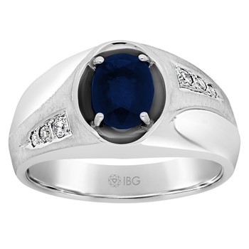 10kw IBGoodman Men's Satin Gemstone and Diamond Ring Mounting