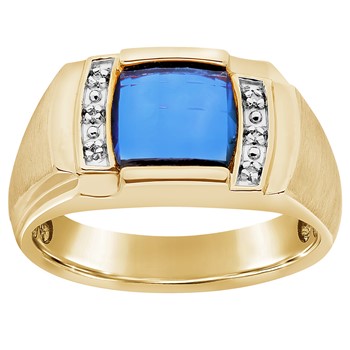 GTS YG SAPPHIRE/DIA RING WITH J-BACK