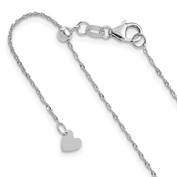Leslie's 10K White Gold Adjustable 1mm Singapore Chain