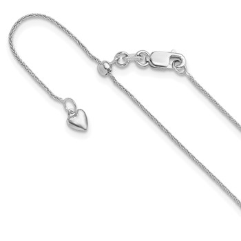 Leslie's 10K White Gold Adjustable .8mm Wheat Chain