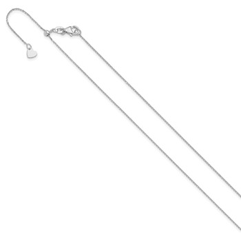 Leslie's 10K White Gold Adjustable 1mm D/C Cable Chain — alternate view