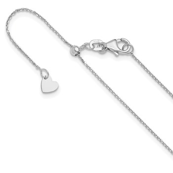 Leslie's 10K White Gold Adjustable 1mm D/C Cable Chain