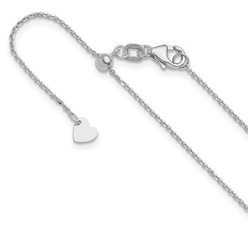 Leslie's 10K White Gold Adjustable 1.1mm D/C Cable Chain