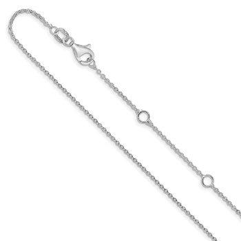 Leslie's 10k White Gold 1.2mm Flat Cable 1in+1in Adjustable Chain