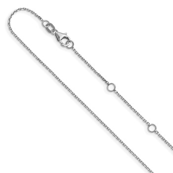 Leslie's 10k White Gold 1.05mm D/C Cable 1in+1in Adjustable Chain