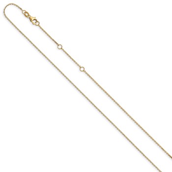 Leslie's 10k Yellow Gold 1.05mm D/C Cable 2in+2in Adjustable Chain — alternate view