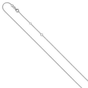 Leslie's 10k White Gold 1.1mm Round Cable 1in+1in Adjustable Chain — alternate view