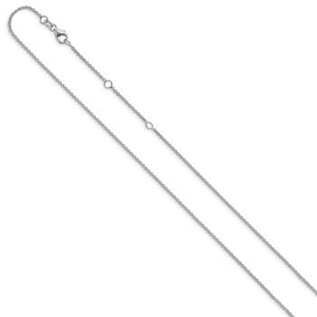 Leslie's 10k White Gold 1.4mm Round Cable 1in+1in Adjustable Chain — alternate view