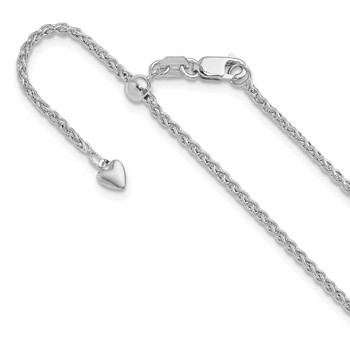Leslie's 10k White Gold Adjustable 1.6mm Semi Solid Spiga Chain