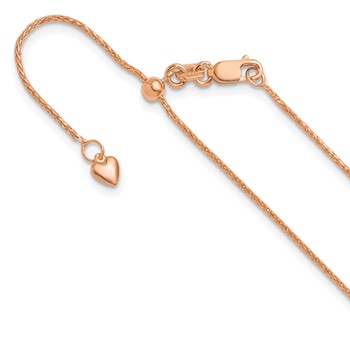 Leslie's 10k Rose Gold Adjustable 1mm Wheat Chain