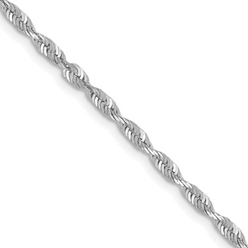 Leslie's 10k White Gold 2mm Diamond-Cut Lightweight Rope Chain