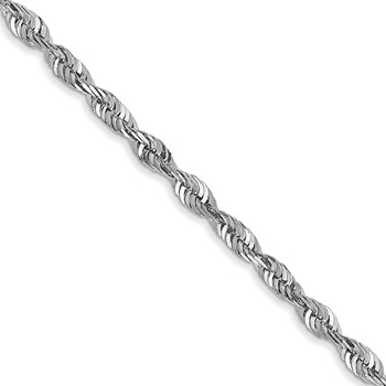 Leslie's 10k White Gold 2.25mm Diamond-Cut Lightweight Rope Chain