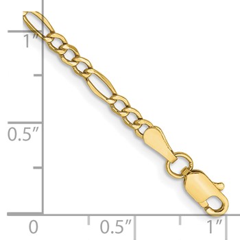 Leslie's 10k 2.5mm Semi-Solid Figaro Chain Anklet — alternate view