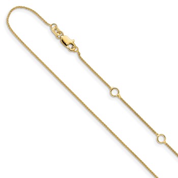 Leslie's 10k .8mm Baby Spiga 1in+1in Adjustable Chain