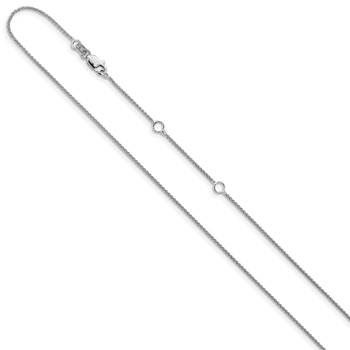 Leslie's 10k White Gold 1mm Spiga 1in+1in Adjustable Chain — alternate view