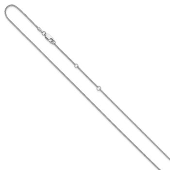 Leslie's 10k White Gold 1.2mm Spiga 1in+1in Adjustable Chain — alternate view
