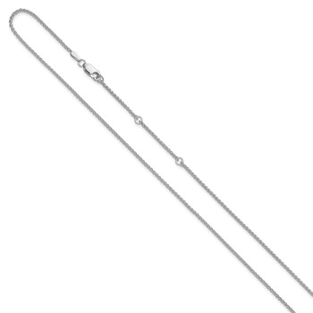 Leslie's 10k White Gold 1.5mm Spiga 1in+1in Adjustable Chain — alternate view