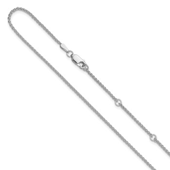 Leslie's 10k White Gold 1.5mm Spiga 1in+1in Adjustable Chain