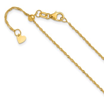 Leslie's 10K Adjustable 1.1mm Singapore Chain