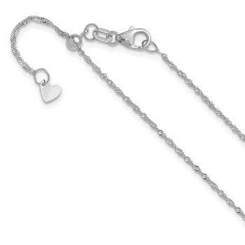 Leslie's 10K White Gold Adjustable 1.1mm Singapore Chain