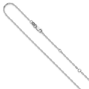 Leslie's 10K White Gold 1.3mm Flat Cable 1in+1in Adjustable Chain