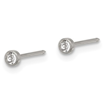 Inverness Titanium 3mm Crystal Post Piercing Earrings — alternate view