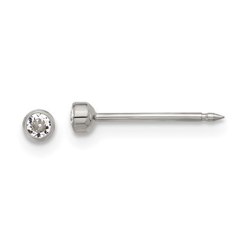 Inverness Titanium 3mm Crystal Post Piercing Earrings