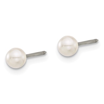 Inverness Titanium 4mm Glass Pearl Post Piercing Earrings — alternate view