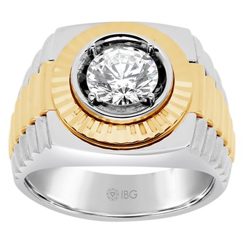 Men's TT Solitaire Ring 2ct (yellow panels/bezel) Mounting