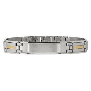 IBGoodman Stainless Steel with 10K Gold Accent 8.75 inch Link Bracelet