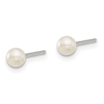 Inverness Stainless Steel 4mm Glass Pearl Post Piercing Earrings — alternate view
