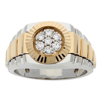 Men's Two-tone Cluster Ring