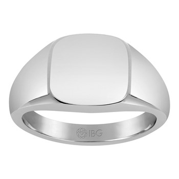 WHITEGOLD CUSHION SIGNET RING 12X12 Mounting