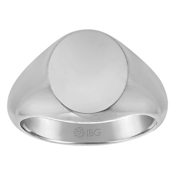 10kw 14mm x 12mm Oval Face Signet Ring.