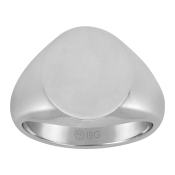 14kw 16mm x 14mm oval face signet ring.